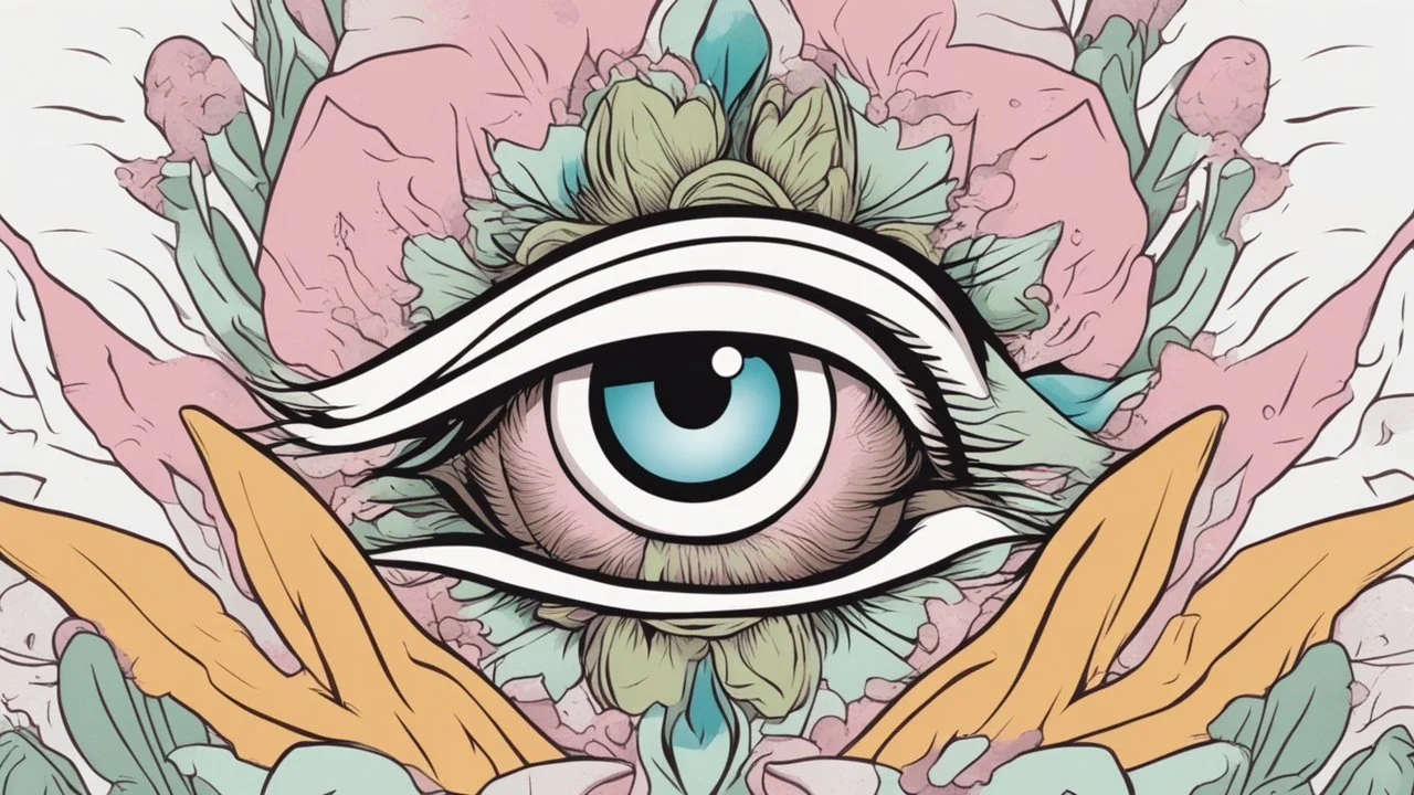 comic style flower with eye in the middle