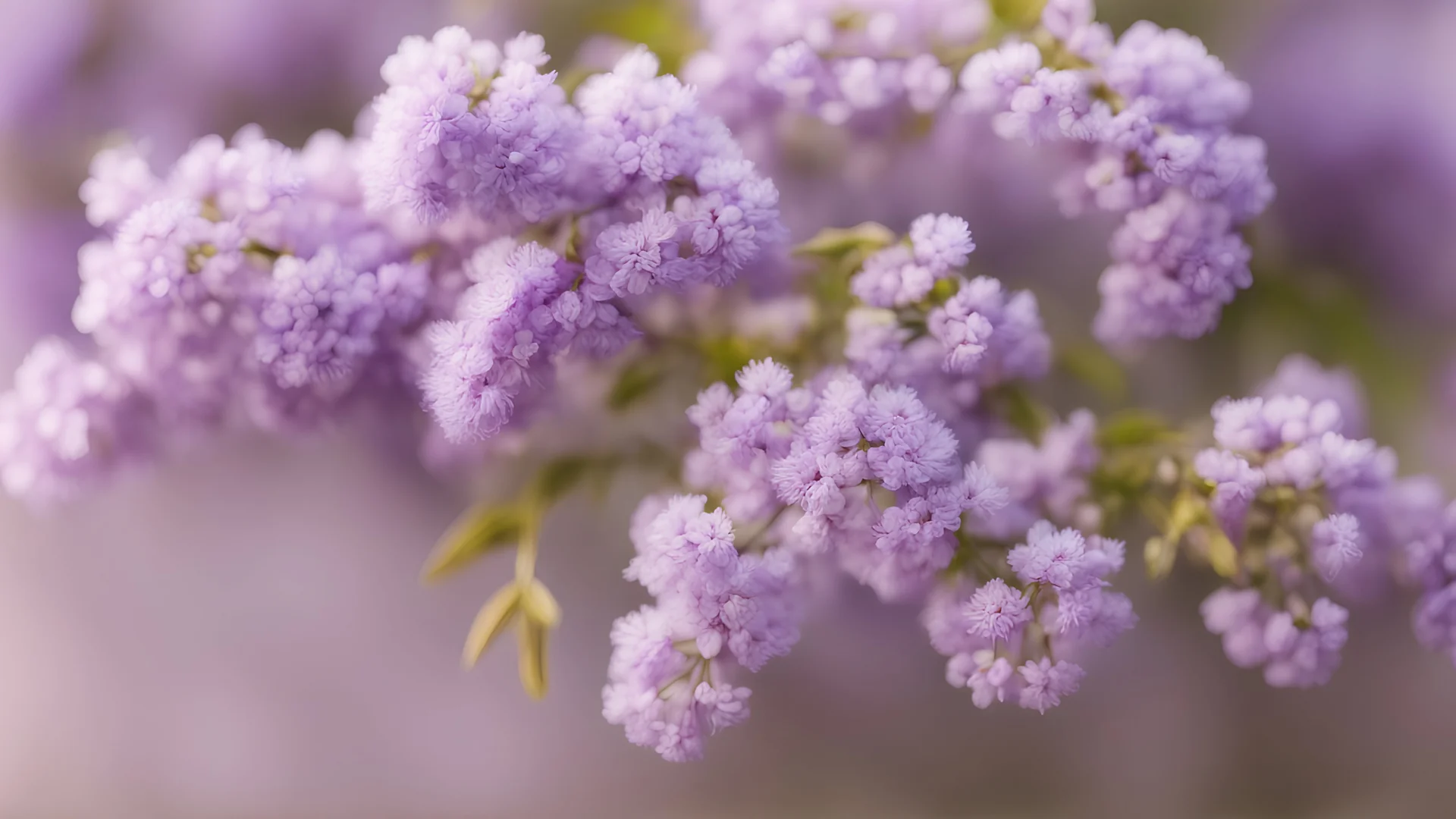 rich acacia flowers, lilac color, blurred background