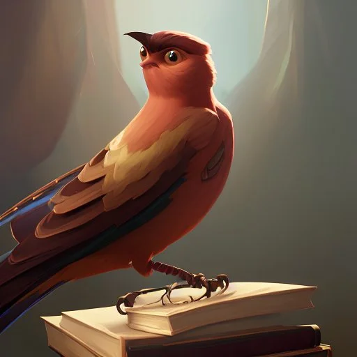 a painting of a bird sitting on top of a book, heather theurer, inspired by Balthasar van der Ast, by Brian Despain, by Jens Juel, by Wen Boren, fruit and feathers, by Todd Lockwood, by Mathieu Le Nain, inspired by Johannes Fabritius, benjamin lacombe, by Eddie Mendoza