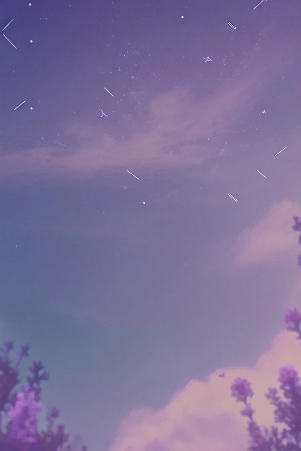 A song poster containing the night sky with stars and one shooting star with lavender flowers written on it the birth of a star