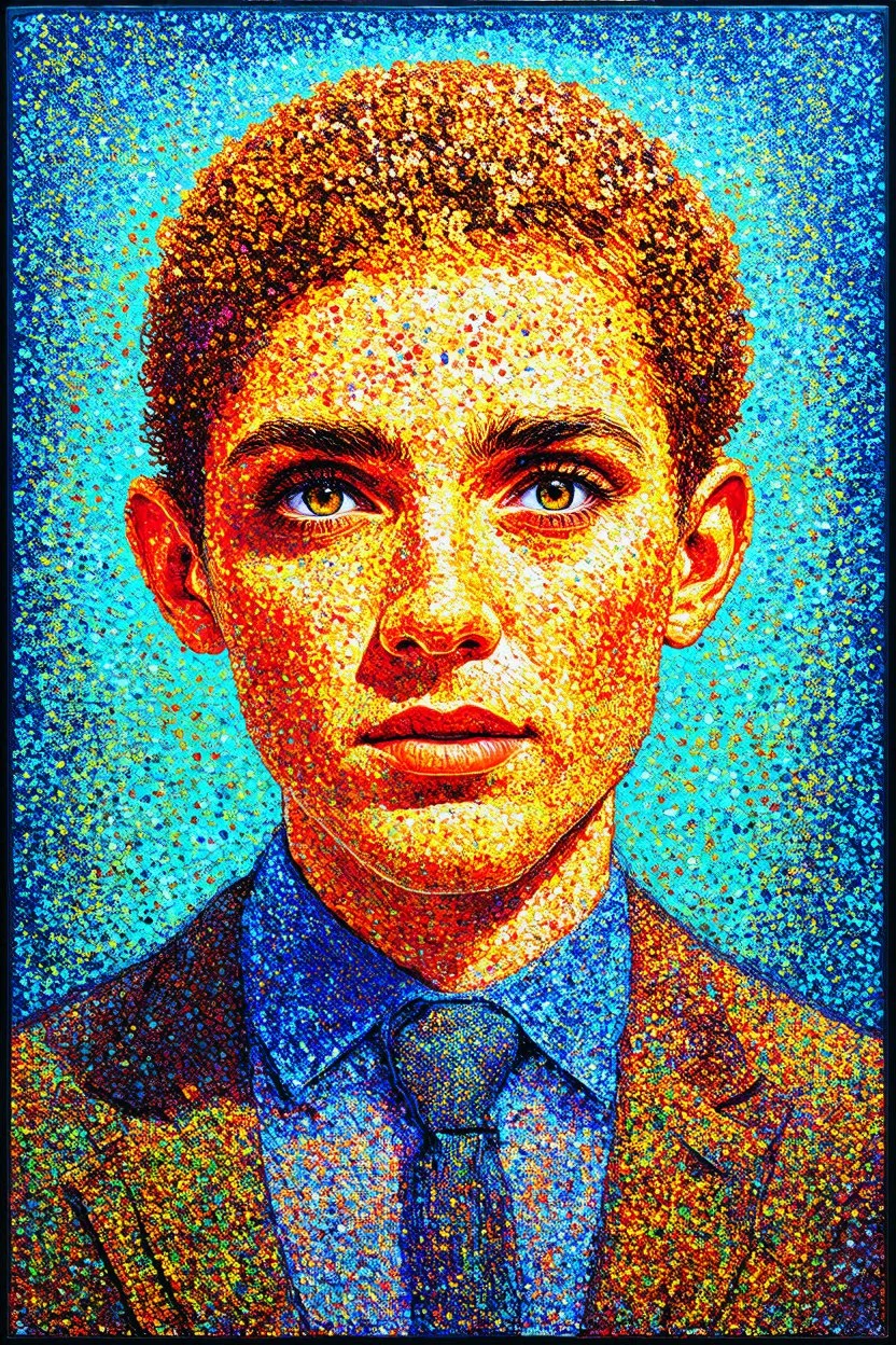 what are you when the mind stops moving; surrealistic stylistic pointillism with a splash of Post-Impressionism