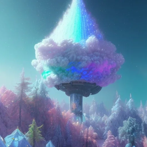 blu and violet landsacape with multicolored crystals falling from the sky, full of details, smooth, bright sunshine，soft light atmosphere, light effect，vaporwave colorful, concept art, smooth, extremely sharp detail, finely tuned detail, ultra high definition, 8 k, unreal engine 5, ultra sharp focus