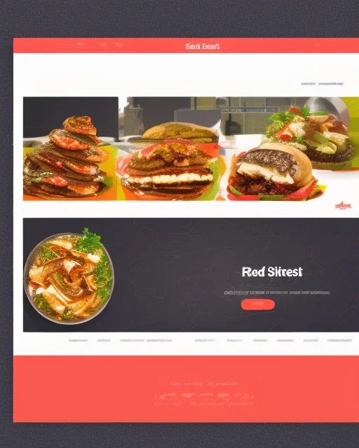 a food delivery web landing page design with a burst of colors and illustrations, hyperrealism, and hyper details, sharp background