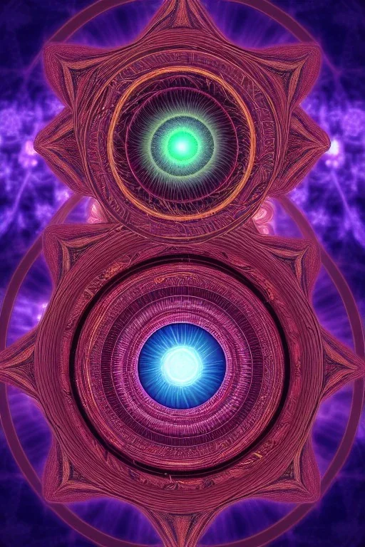 meditation, third eye, universe, fourth dimension, fractal, realistic, 8k, high quality, extreme detail, symetrical