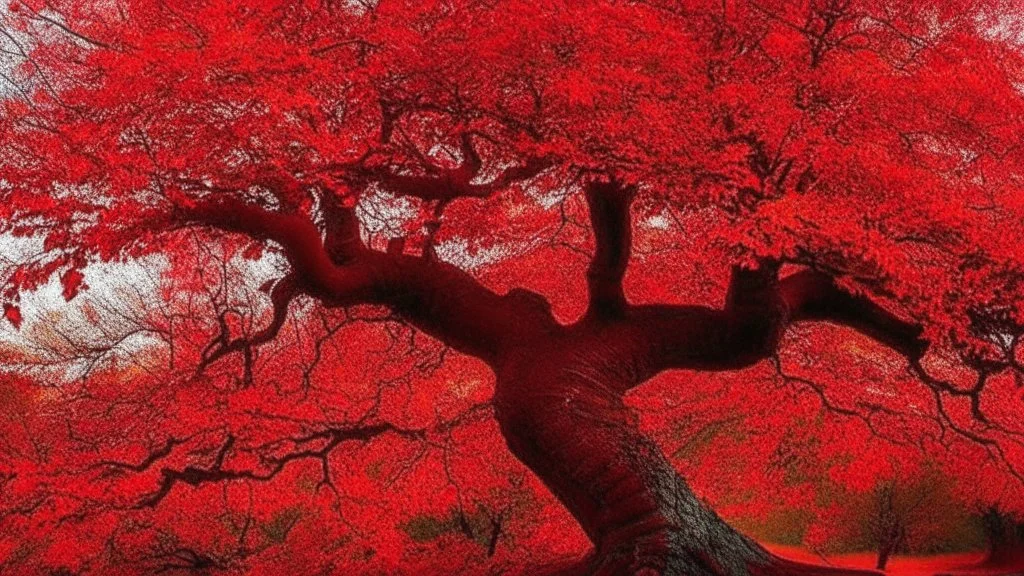 red tree, highly detailed, boutyfull desktop wallpaper