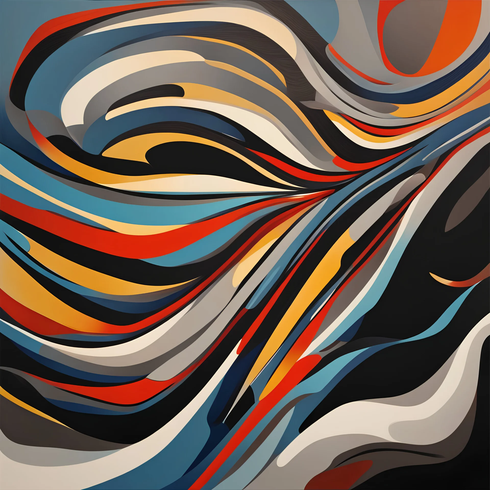 abstract painting in the style of Zaha Hadid