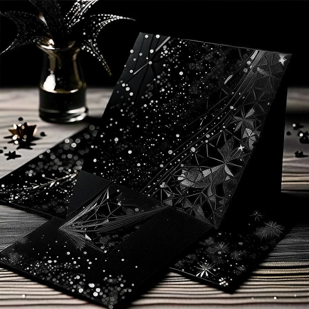 Black sparking greeting card