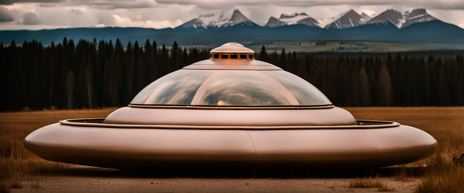 Tic-Tac UFO floating, Alberta, cinematic, Fuji Film, Anamorphic lens, deep depth of field