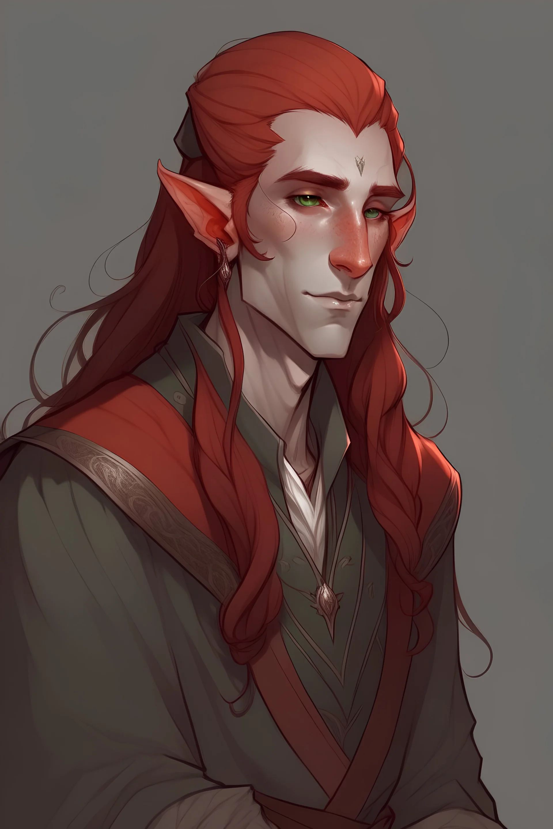 pale red haird moon elf male dnd