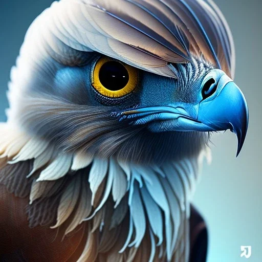 portrait of a bird of prey, feathers, extremely sharp detail, finely tuned detail, ultra high definition, 8k resolution, dynamic lighting, unreal engine 5, ultra sharp focus, mountains, winter landscape, background trees