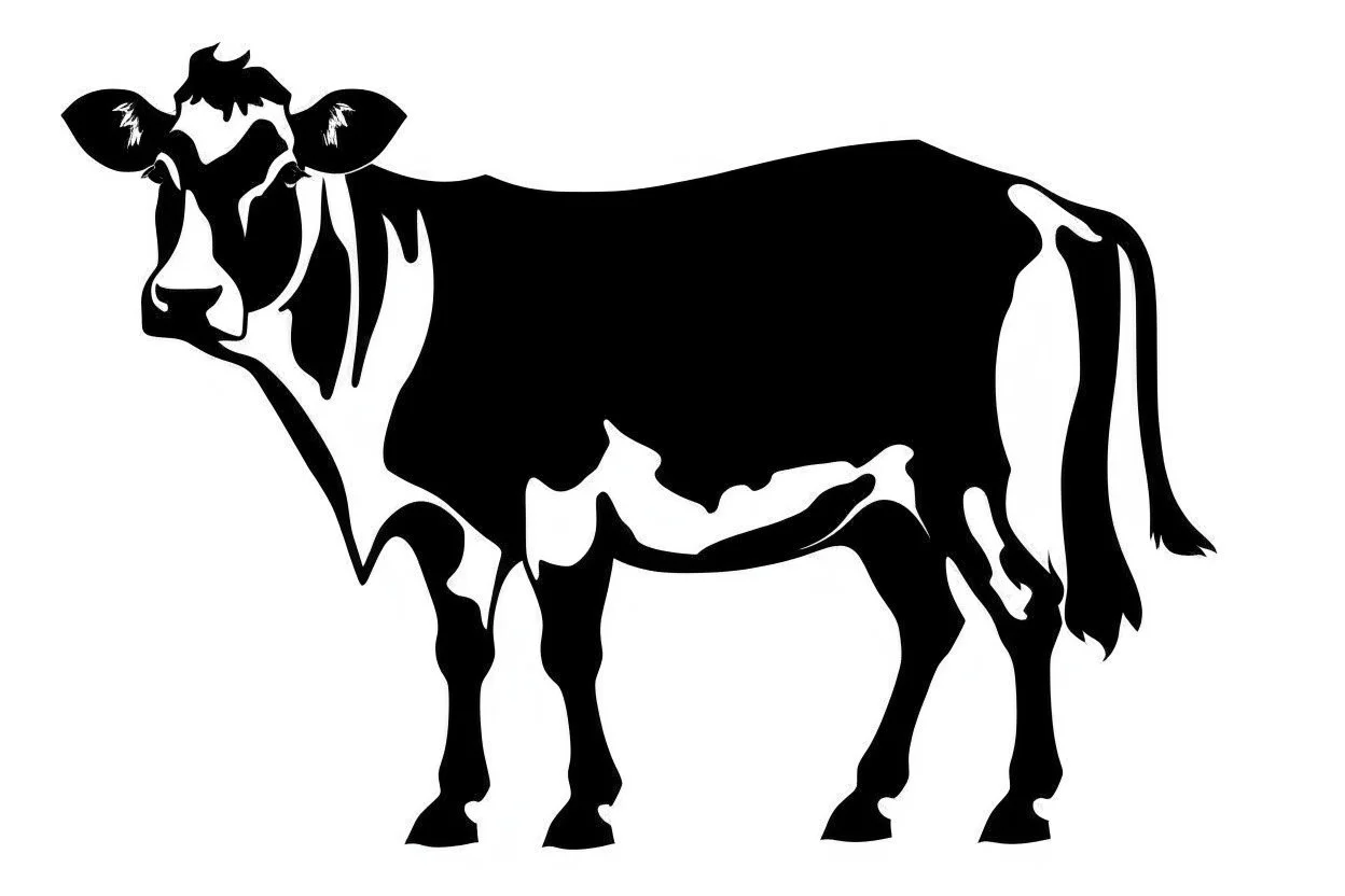 Holstein cow clipart style simple stencil