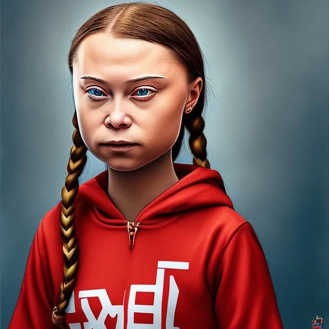 portrait of Greta Thunberg frankisteine