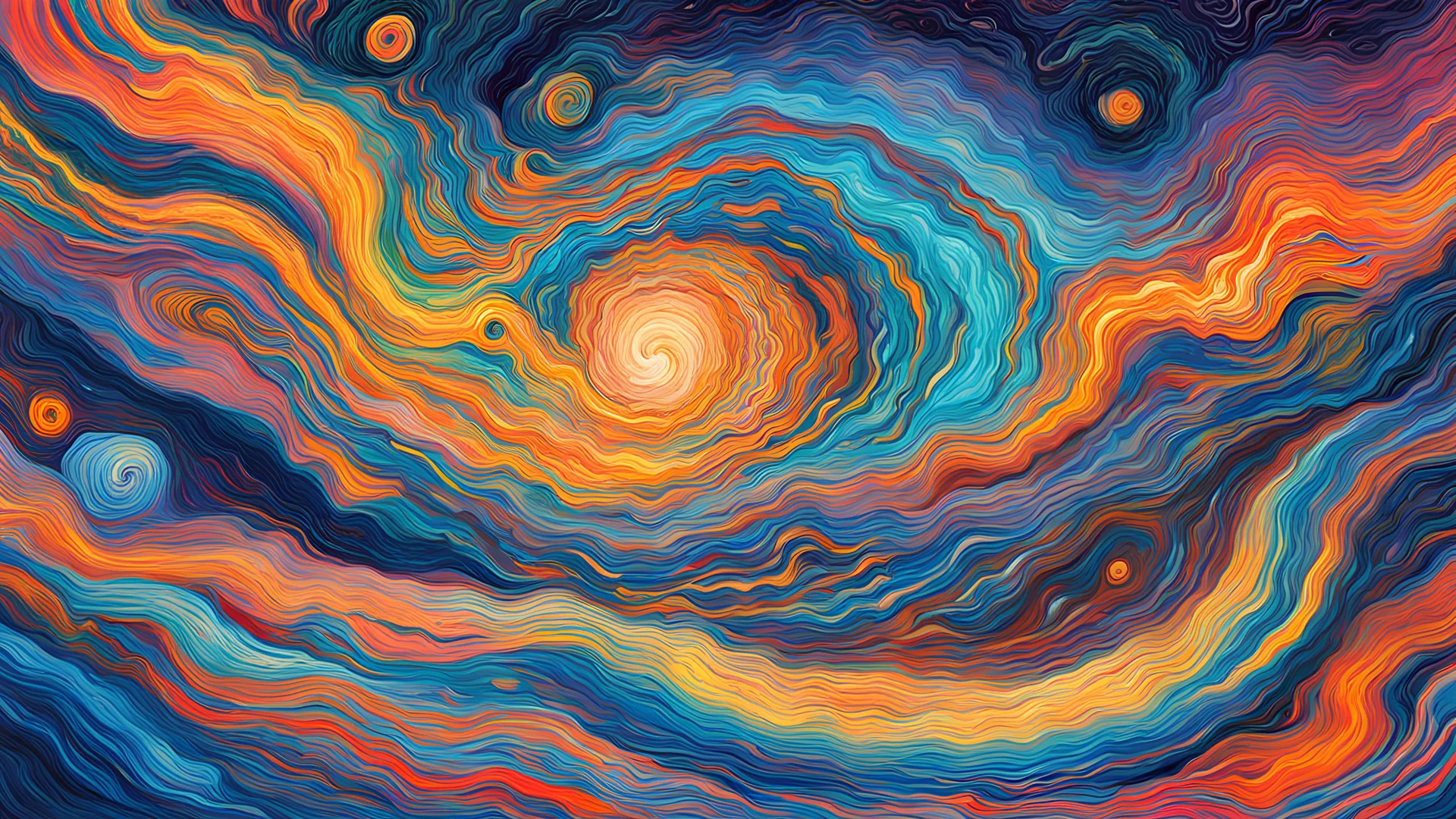 Psychodelic breach in time and space drawn in the style of Gogh