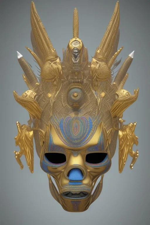 Aztec male African Egyptian alien, cracks in the voodoo head, wicked, eyes, crown, Elephant, 8k, finely detailed, photo realistic, tiger turquoise skull head gold dragon space alien snow skeleton gold hornytoad silver crown silver eyes