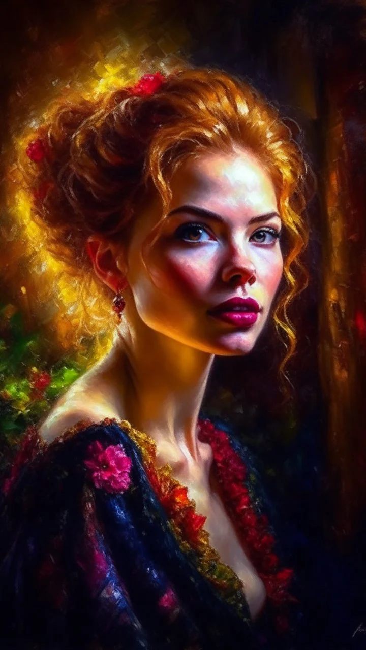 Portrait of a beautiful Woman by andrew atroshenko, Moody, Highly detailed, Ethereal, Intricate, Soft Lighting, 8k resolution, trending on Artstation, triadic colors, Unreal Engine, oil on canvas