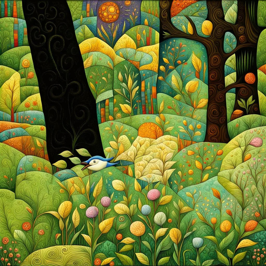 beautiful spring patchwork in the style of Raymond Briggs, Laurel Burch, Randolph Caldecott, Picasso. Modifiers: extremely detailed fantasy oil on canvas very attractive imperial colors fantastic view 4K 3D focused