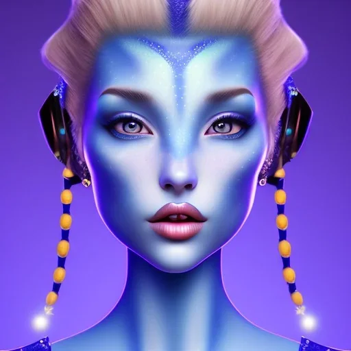 Blue Wearing make up avatar pandora