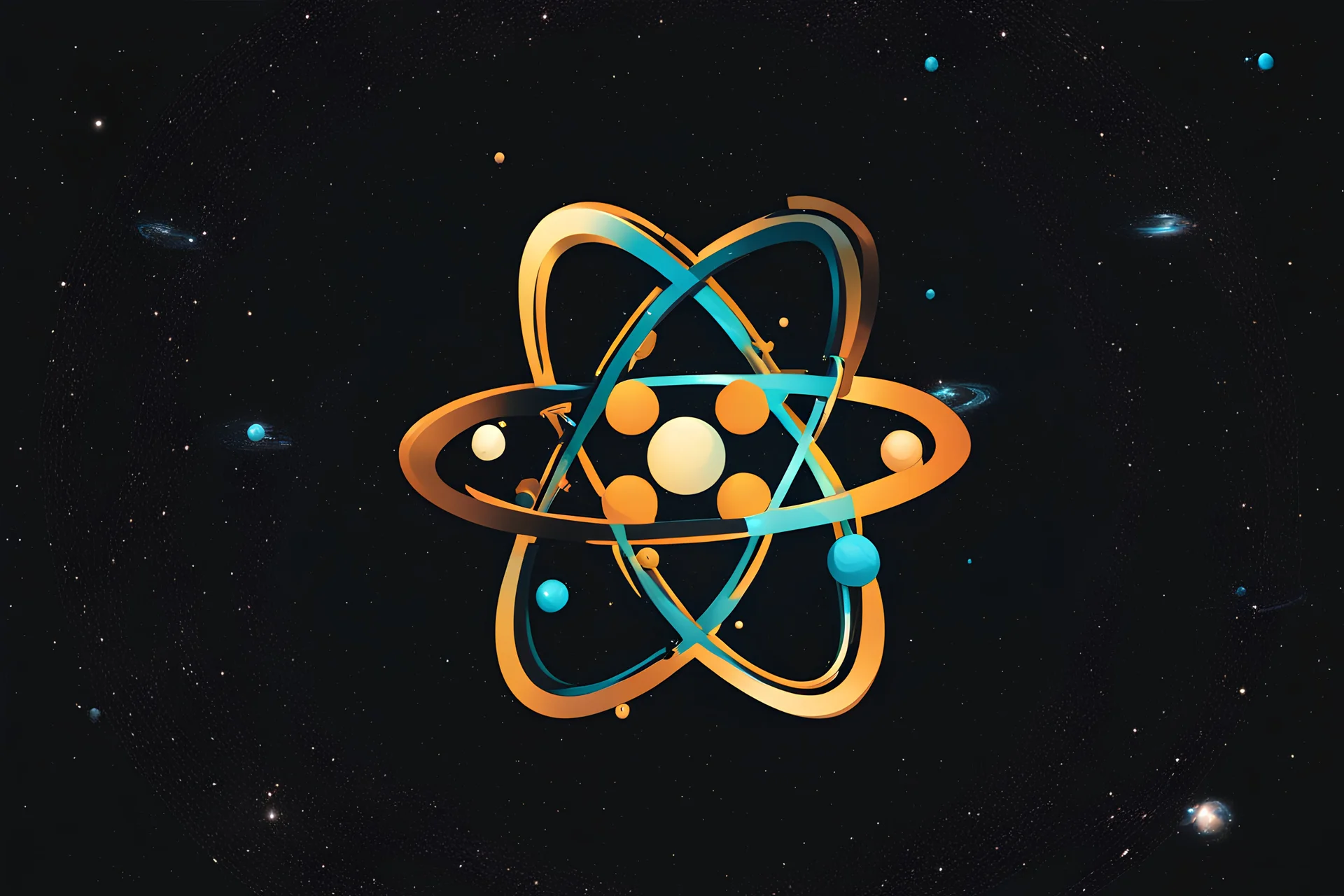 react js logo floating in space