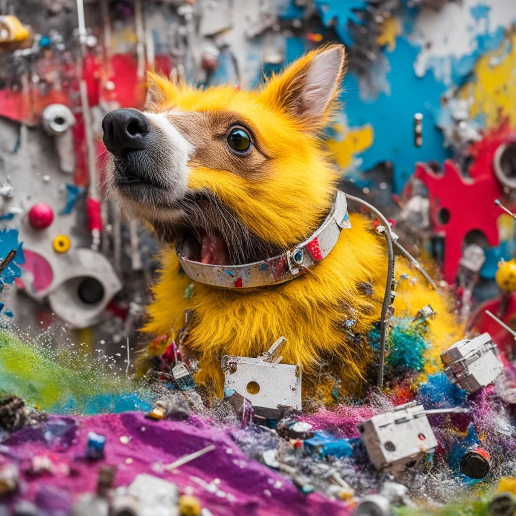 clueless rocket-scientist, slapstick comedy diorama by Bordalo II, close-up