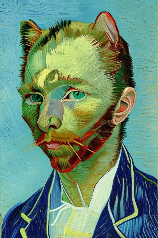 Portrait of a cat by Van Gogh