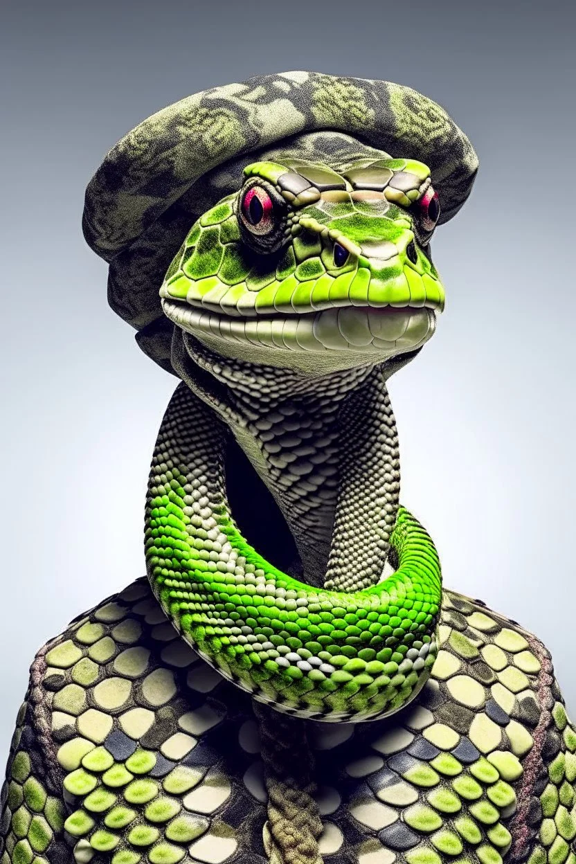 Snake dressed like a human