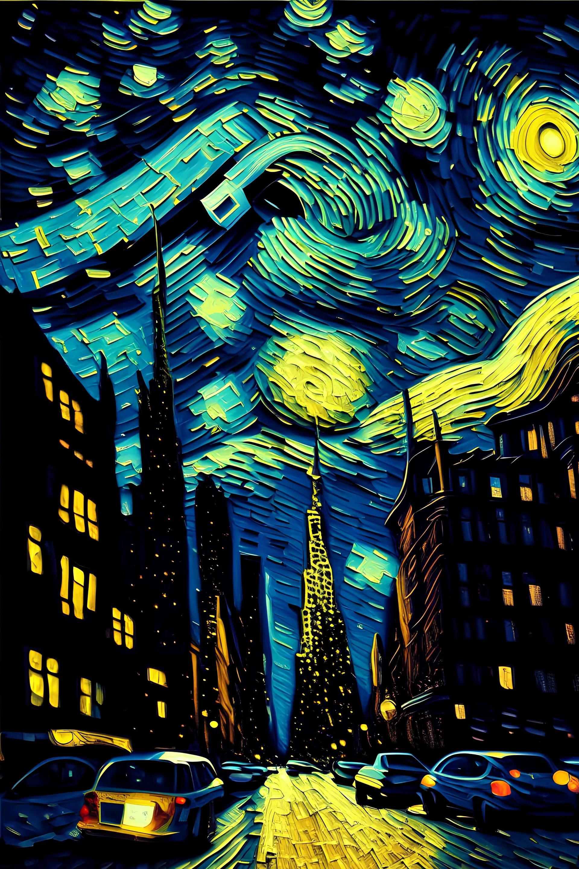 Stars over nyc style van gogh