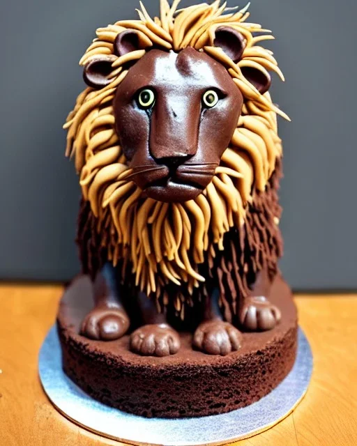 Lion model made of Chocolate cake