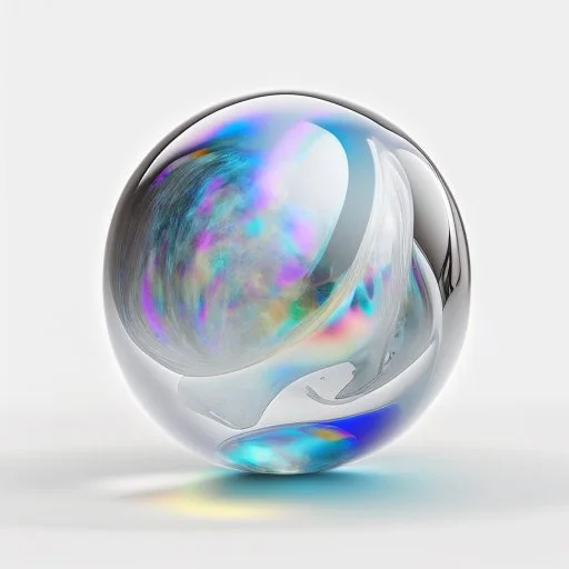 3d holographic marble isolated on infinite white background, glow, glass effect, 4k. sober. fintech