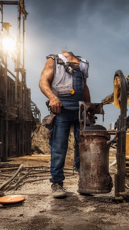 full figure shot photography of two turkish dirty burly construction workers chubby sweat 55 years old in tank top, safety vest, manly chest ,in queue on a sidewalk,, photorealistic, sunlight, summer, ambient occlusion