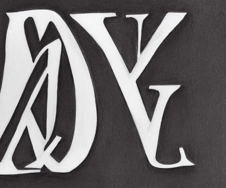 decorative letter K and K as an initial sketch black and white