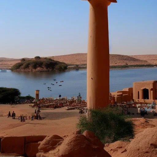 eye pharaoh temple aswan river nile light colors