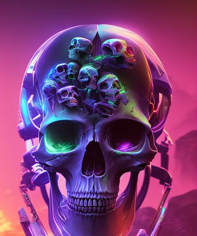 Android skull, full body close up, soft light atmosphere, light effect，vaporwave colorful, concept art, smooth, extremely sharp detail, finely tuned detail, ultra high definition, 8 k, unreal engine 5, ultra sharp focus