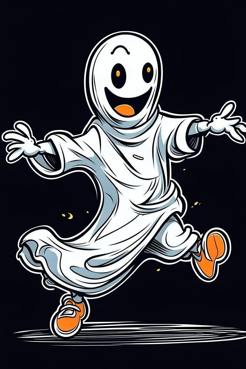 GHOST CARTOON DANCING STYLE OF HIROKU OGAI