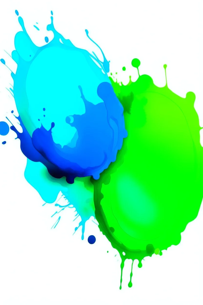 Image depicting color green and blue blotches with dye