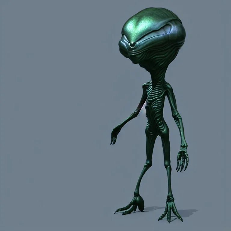 full length alien clean art NFT, blender 3d