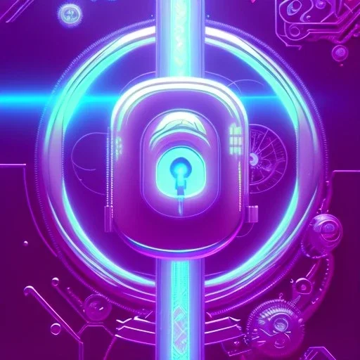 [[Modern lock and key, gradient background]] :: futuristic, lock, key, digital art, anime, studio ghibli style