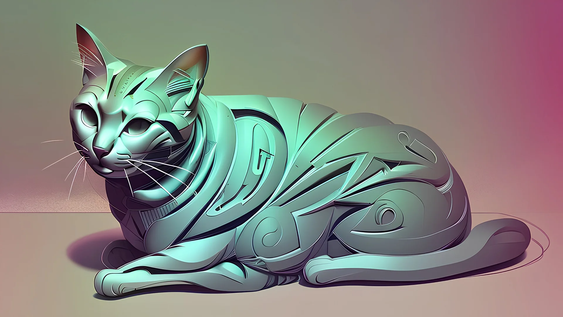A Cat That Is Sitting On Top Of A Clock, Android Jones And Chris Dyer, Behance. Polished, Inspired By Eduardo Paolozzi, Hypereuphoria, Remix By Ballaberg