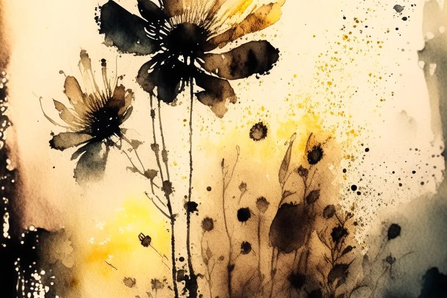 double exposure, merged layers, painted and burned burlap, beautiful collection of flowers, melting watercolor and black ink outlines on wet paper, soft, shading strokes, in sunshine, ethereal, otherwordly, cinematic postprocessing, bokeh, dof