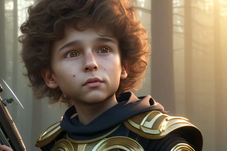 a beatiful little boy,tree years old,curly brown hair,brown eyes,realistic, intriacte detail,volumetric lighting,highly detailed, cinematic, magnificent, majestic, Realistic photography, incredibly detailed, ultra high resolution, 8k, complex 3d render, cinema 4d