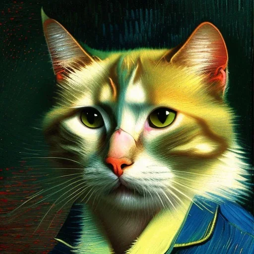 Portrait of a cat by Van Gogh