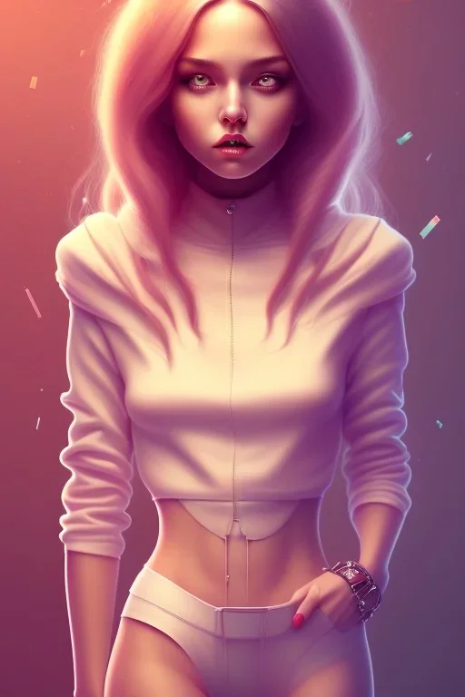 isometric clean art of super cute girl, soft lighting, high definition, small head, mixed media by Tim Burton