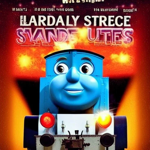 Larry David as Thomas the Tank Engine in a Saturday Night Fever dream movie poster