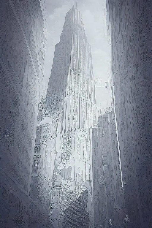 surrealis monochrome A fragmented, surreal sculpture liguid blue color of photorealistic image 3d,psychedelic art glossy emerging from devilish a crumbling empire state building. The face appear and intricate details, evoking a haunting expression. set against a backdrop of stormy, cloud-filled skies. bauhaus art The overall tone is dark and moody, suggesting themes of decay and transformation.