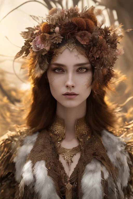 karlan, rusty metal, feathers, Dryad, fae, sidhe, ominous, nature, plants, wildflower, facepaint, dnd character portrait, intricate, oil on canvas, masterpiece, expert, insanely detailed, 4k resolution, retroanime style, cute big circular reflective eyes, cinematic smooth, intricate detail , soft smooth lighting, soft pastel colors, painted Renaissance style