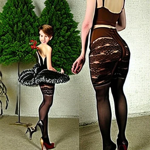 realistic photo 17-year-old boy Russian guy short male hairstyle short brown hair shorthair guy in women's cocktail dress that fit wide hips and lace tights beautiful cleavage big ass high heels delicate graceful with a very thin waist delicate thin very elegant with a very thin waist in lace stockings with heels in the restaurant new year