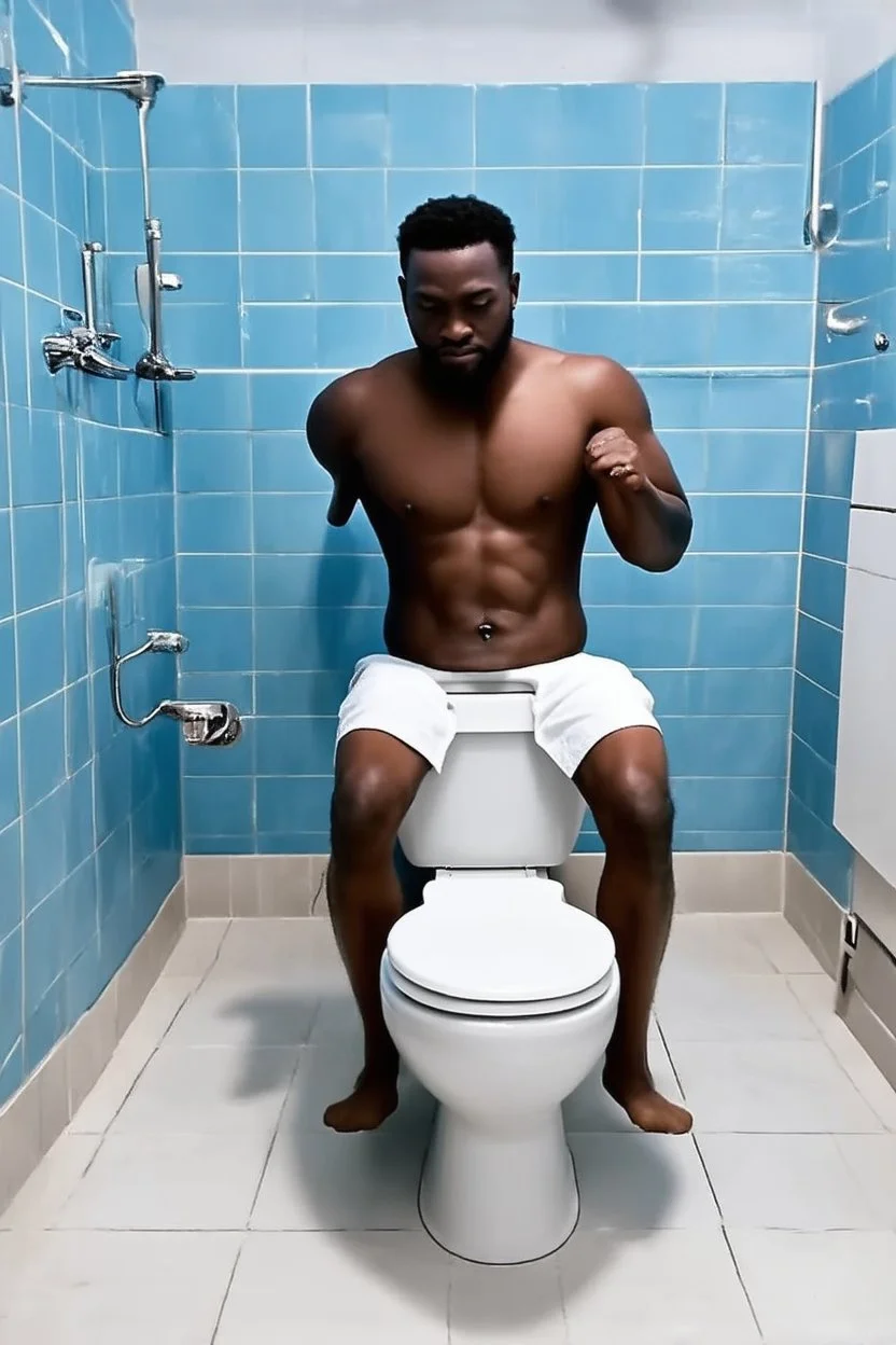 schwarzer mann auf dem klo scheisst massiv