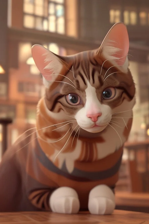 Cute CGI cats in a pub