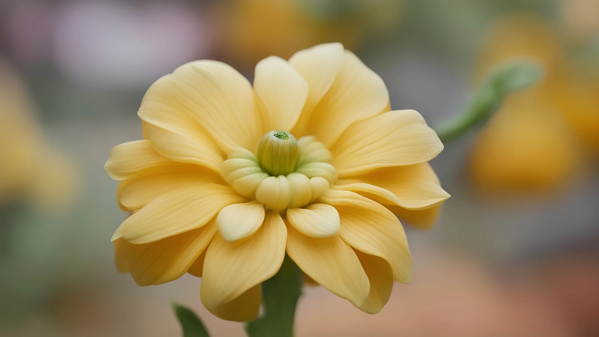 close-up, pumpkin flower, blurred background