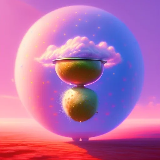 pixar style,realistic painting of a big jar with marmelade and a woman,volumetric blue clouds,pink sky environment and flying strawberries in background, volumetric lighting,dramatic lighting, detailed digital painting, extreme dense and fine fur, anime, ornate, colour-washed colors, elegant, small minutiae, tiny features, particulars, centered, smooth, sharp focus, renderman gofur render, 8k, uhd, detailed eyes, real