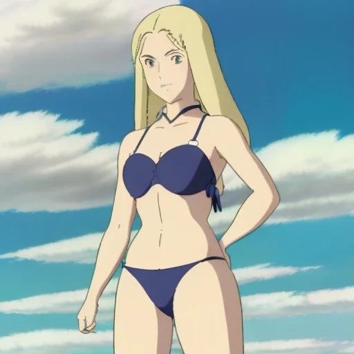 anime girlie blonde thongs hips